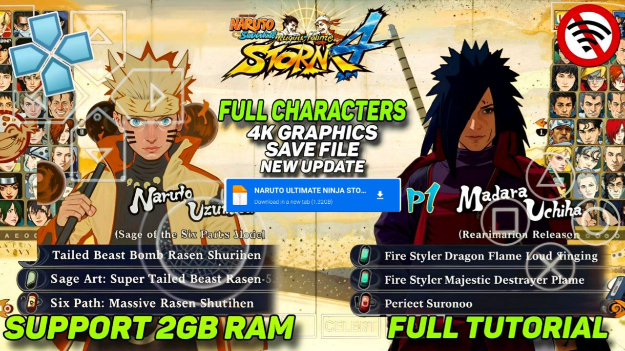NARUTO ULTIMATE NINJA STORM 4 ISO PSP